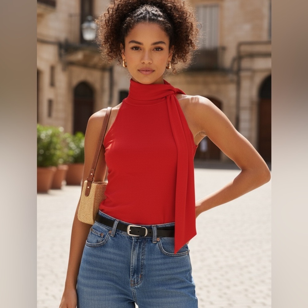 Princess Polly Red Sleeveless Blouse